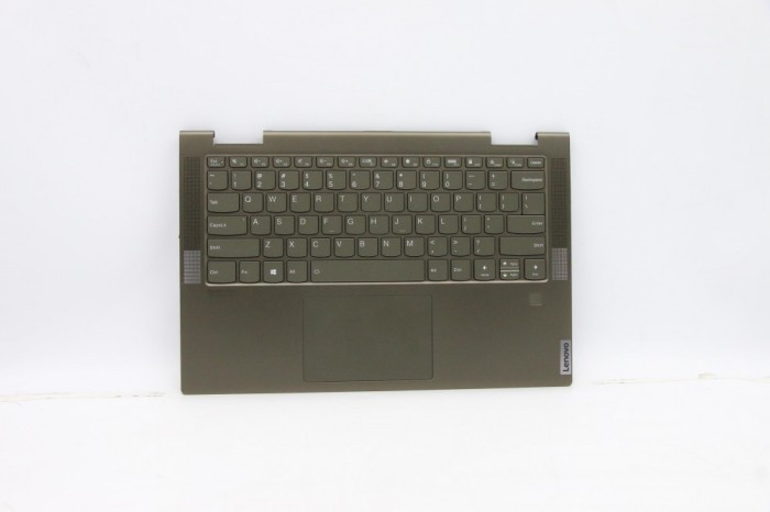 Carcasa superioara cu tastatura palmrest Laptop, Lenovo, Yoga 7-14ITL5 Type 82BH, 82LW, 5CB1A08872, 5CB1A08879, AM1RW000110, Dark Moss, iluminata, lay