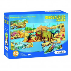 Set 4 puzzle-uri de podea Dino Beleduc, 4 x 10 piese