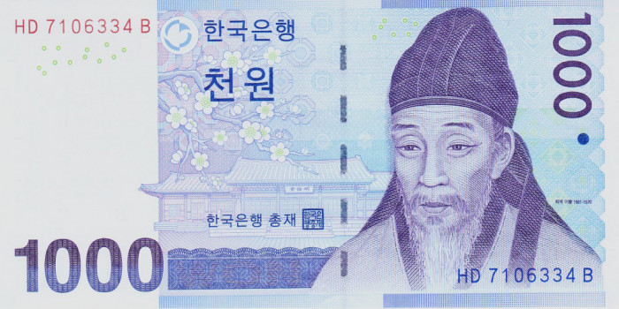Bancnota Coreea de Sud 1.000 Won (2007) - P54 UNC