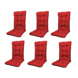 Set Perne pentru scaun de casa si gradina cu spatar, 48x48x75cm, culoare rosu, 6 buc/set, Palmonix