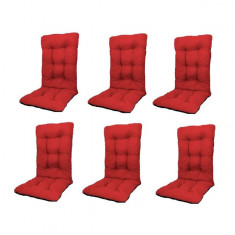 Set Perne pentru scaun de casa si gradina cu spatar, 48x48x75cm, culoare rosu, 6 buc/set