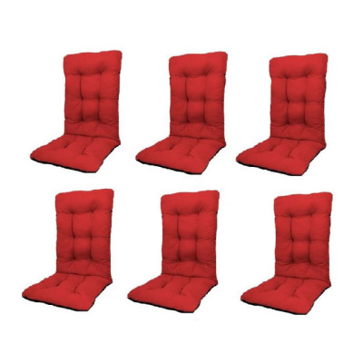 Set Perne pentru scaun de casa si gradina cu spatar, 48x48x75cm, culoare rosu, 6 buc/set foto