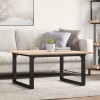 Gossi masa de cafea, cadru o, 80x80x45 cm, lemn masiv pin si fonta