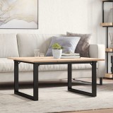 Masuta Cafea VidaXL Lemn Masiv Pin, Cadru O, 80x80x45cm, Maro, Otel - Sufragerie, Living