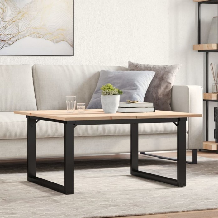 Gossi masa de cafea, cadru o, 80x80x45 cm, lemn masiv pin si fonta