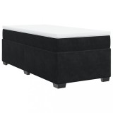 Cumpara ieftin Pat box spring cu saltea, negru, 80x200 cm, catifea