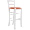 Scaun Paesana bar - cadru alb - imitatie piele portocaliu - 21895