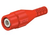 Conector BNC soclu roșu crimpat mamă
