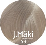 J.Maki Professional - Vopsea de par permanenta 9.1 - Blond foarte deschis cenusiu, 60 ml