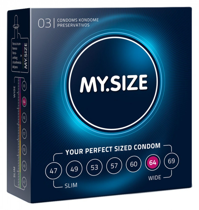 Prezervative My Size 64mm XXL, 3 bucati#