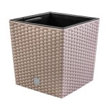 Ghiveci de flori, Prosperplast, Rato Low, patrat, 32 L, imitatie ratan, cafeniu, 32x32x32.5 cm GartenVIP DiyLine