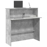 Gossi birou de receptie gri beton 100x50x103,5 cm lemn prelucrat