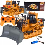 Buldozer radiocomandat 1:24, 25 cm, LED și sunet, acumulator 500 mAh