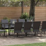 vidaXL Set de masă pentru grădină 13 pcs Negru Oțel