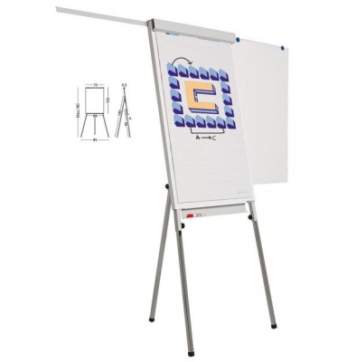 Flipchart magnetic, 105 x 70 cm, cu brate laterale, SMIT Standard Plus foto