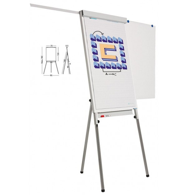 Flipchart magnetic, 105 x 70 cm, cu brate laterale, SMIT Standard Plus