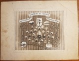 FOTOGRAFIE VECHE PE CARTON-BATALIONUL 11 V&Acirc;NĂTORI DE MUNTE HATMANUL LUCA ARBORE-CORPUL OFITERESC LA &Icirc;NFIINȚARE-1 AUGUST 1923