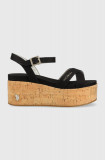 U.S. Polo Assn. sandale LOREN femei, culoarea negru, toc pana, LOREN002D, U.S. Polo Assn.