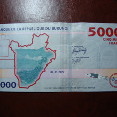BURUNDI 5000 FRANCS 2022 UNC