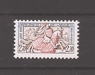 Monaco 1996 -Aniversarea a 700 de ani a dinastiei Grimaldi, MNH foto