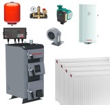 Pachet Cazan Almax Class B 20kW, Radiatoare Otel T22, Boiler Sunsystem 80L, Pompa Circulatie Taifu, Controler KG ART SP35 PID, Vas Expansiune