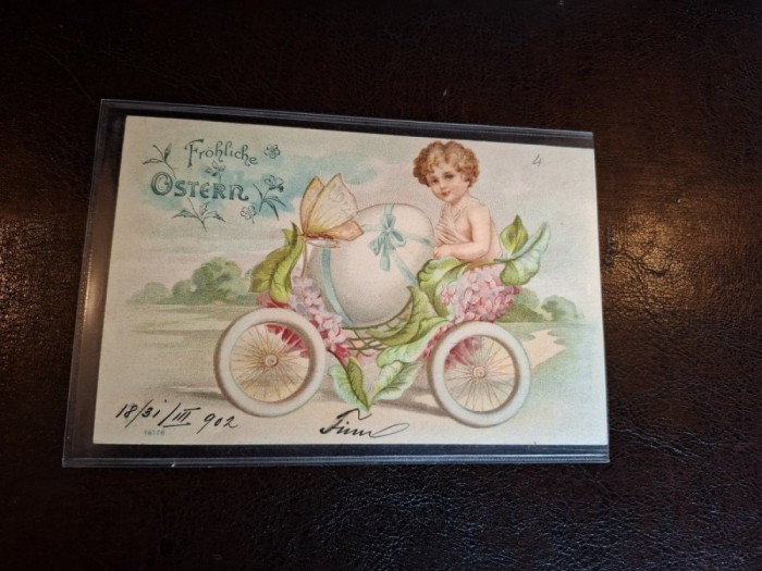 Carte postala tip felicitare Paste - (circulata)