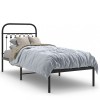 VidaXL Cadru de pat metalic cu tăblie, negru, 75x190 cm 376590