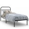 vidaXL Cadru de pat metalic cu tăblie, negru, 75x190 cm 376590