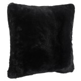 Perna decorativa patrata, model pufos, Negru, Nebunici, 40x40 cm