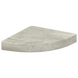 Raft de colt de perete, gri beton, 25x25x3,8 cm, MDF