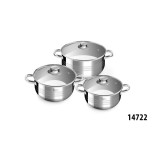 Diamond Set de oale din inox cu 6 piese, cu capace de sticla Handy KitchenServ