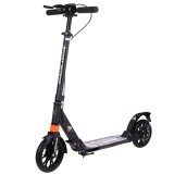Trotineta pliabila cu 2 roti, cadru aluminiu, roti 20 cm din cauciuc, frana cu disc, 96 x 37 x 89-104 cm, Negru