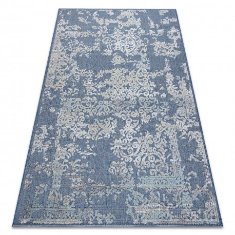 Covor Structural SOLE D3811 Ornament - țesute plate albastru / bej, 180x270 cm