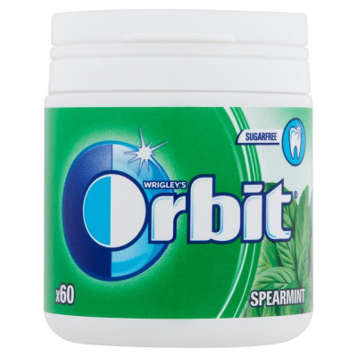 Borcan Guma de Mestecat Orbit Spearmint, 60 Buc, Guma pentru Mestecat, Guma Orbit, Guma Mestecat, Guma Mentolata, Guma Aroma de Menta, Guma cu Menta, foto