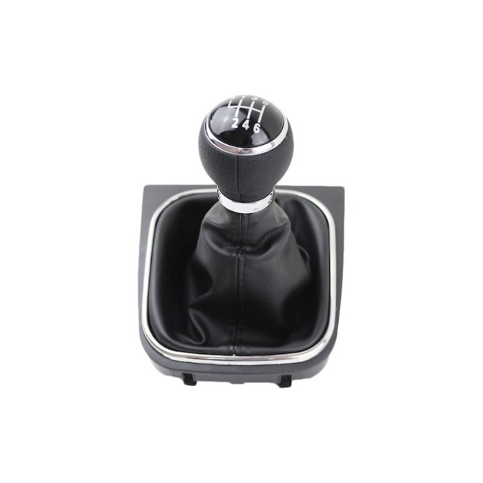 Nuca schimbator viteze cu manson, Emzone, Plastic/Piele ecologica, Compatibil cu VW, 6 viteze, Negru