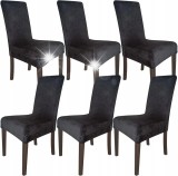 Cumpara ieftin Set 6 Huse Pentru Scaun Culoare Negru, Elastice, Elegante, Durabile