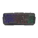 Tastatura gaming White Shark Dakota, Iluminare LED, Negru