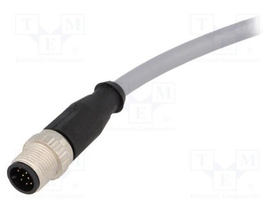 Conector HARTING M12 12 pini mufă tată drept cablu 1m PVC foto