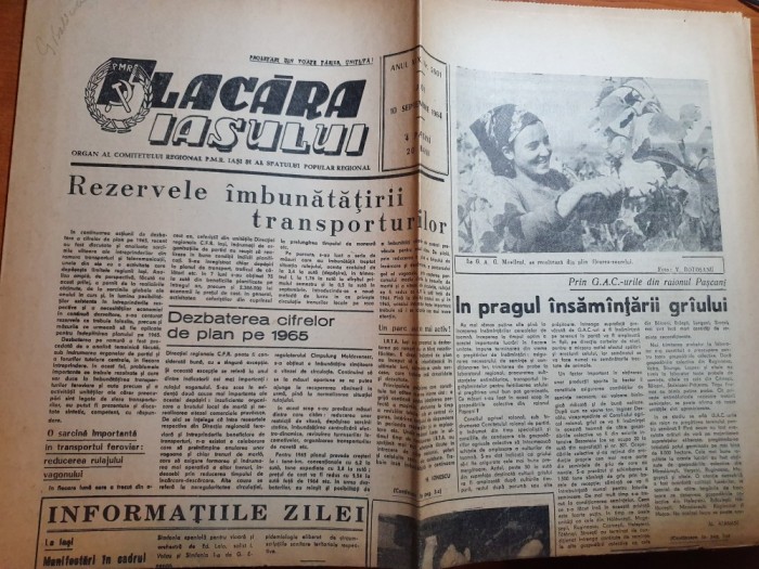 flacara iasului 10 septembrie 1964-popasuri pe valea crasnei,si raionul pascani