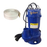 Pompa apa murdara submersibila cu tocator si plutitor, DDT, WQCD, 2200 W, 8 m&sup3;/h + Furtun pompier, 20 metri, 2 toli