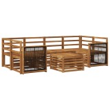 vidaXL Set de canapele de exterior 7 pcs natural Lemn Solid de Acacia 3384080