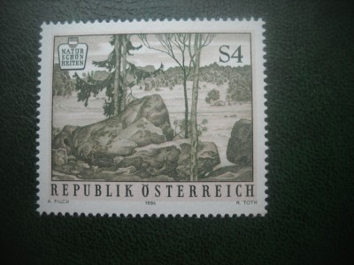 HOPCT TIMBRE MNH 738 NATURA-PARCUL NATIONAL BLOCKHEIDE 1984 -1 VAL AUSTRIA foto