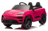 Masinuta electrica pentru copii, Porsche Macan, 140W 12V, roti EVA, scaun tapitat, echipata premium, Barbie roz