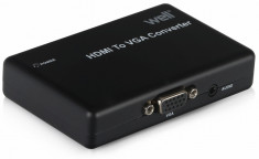 Convertor HDMI - VGA+Stereo FullHD Well foto