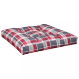 Cumpara ieftin Perna de paleti, rosu carouri, 70x70x12 cm, material textil