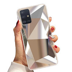 Huse telefon silicon si acril cu textura diamant Samsung Galaxy A71, Argintiu