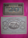 HOPCT BANCNOTA NOTGELD NR 44 RANNARIEDL - SET 2 BUC -20 SI 50 HELLER 1920 -AUSTRIA-UNC