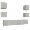 Set dulap TV, 6 piese, gri beton, lemn prelucrat