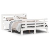 Cumpara ieftin Cadru de pat cu tablie fara saltea, alb, 140x200 cm