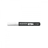 Marker Strigo cu creta lichida, varf rotund , alb